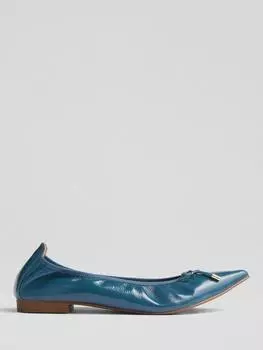 Туфли-лодочки для балерин из лакированной кожи tilly с морщинками L.K.Bennett, цвет Steel Blue