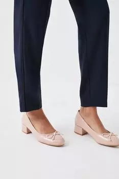 Туфли-лодочки Duchess на низком блочном каблуке с миндалевидным носком и бантом Wallis, бежевый