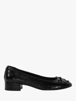 Туфли-лодочки Dune Admirably Wide Fit Textured Patent Block Heeled, черный