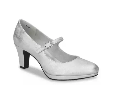 Туфли-лодочки Easy Street Zest Mary Jane Pump, серебристый металлик, синтетические