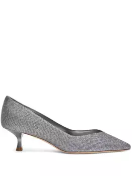 Туфли-лодочки Eva 35 с блестками Stuart Weitzman, серебяный