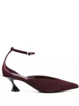 Туфли-лодочки Fang с ремешком на щиколотке 55 мм Mugler, красный