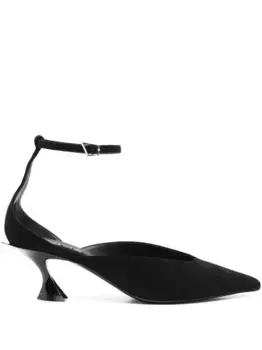 Туфли-лодочки Fang с ремешком на щиколотке 55 мм Mugler, черный