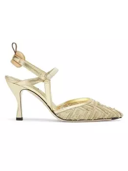 Туфли-лодочки Fendi Fray Colibri 85MM с ремешком на пятке Fendi, золотой