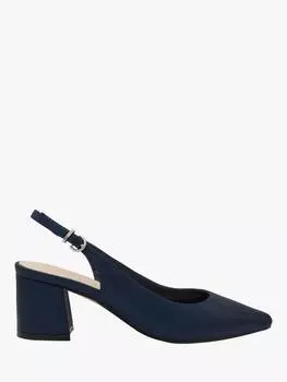 Туфли-лодочки flynn с широкой посадкой на блочном каблуке с откидной спинкой Paradox London, темно-синий