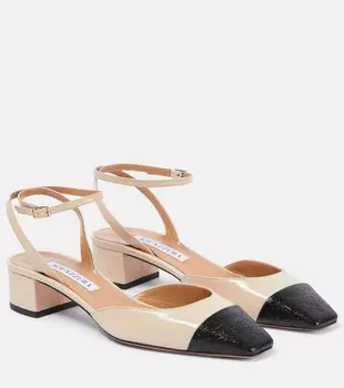 Туфли-лодочки French Flirt 35 из кожи Aquazzura, цвет light nude/black
