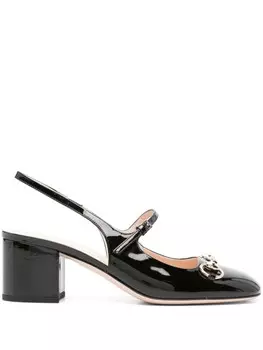 Туфли-лодочки Gucci Horsebit 60 мм, черный