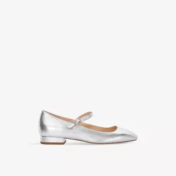 Туфли-Лодочки Habbs Mary-Jane из кожи на плоской подошве Dune, серебряный