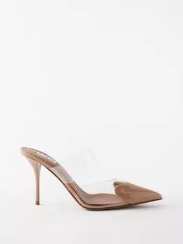 Туфли-лодочки heart 90 из лакированной кожи и винила ALAA, бежевый