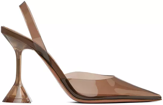 Туфли-лодочки Holli Glass Sling на каблуках фиолетового цвета Amina Muaddi