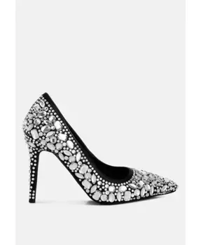 Туфли-лодочки Iceout с украшениями из стразов и камней Diamante London Rag, черный