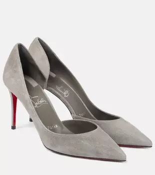 Туфли-лодочки Irizia 85 из замши Christian Louboutin, Smoke Grey / Lin Smoke Grey