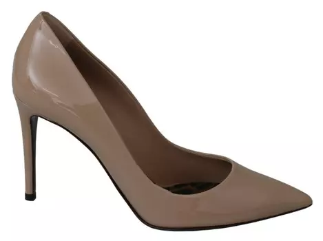Туфли-лодочки из бежевой лакированной кожи на шпильке Dolce & Gabbana, Beige