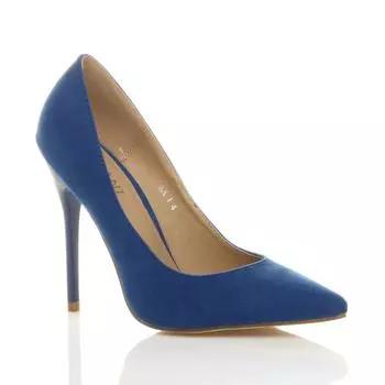 Туфли-лодочки из искусственной замши на высоком каблуке-шпильке AJVANI, синий