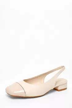 Туфли-лодочки из искусственной замши телесного цвета с открытой пяткой QUIZ Clothing