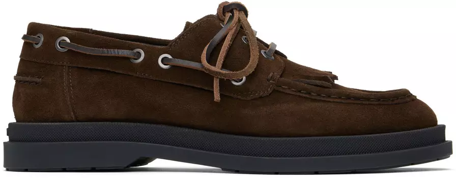 Туфли-лодочки из коричневой замши Hugo