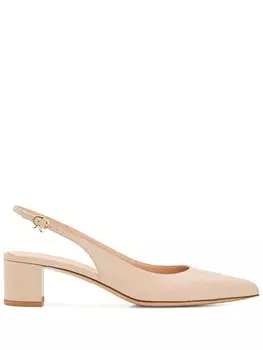 Туфли-лодочки из кожи Gianvito Rossi 50 мм с открытой пяткой, нейтральный