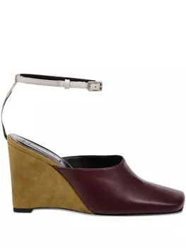 Туфли-лодочки из кожи на танкетке 85 мм AMI Paris, фиолетовый