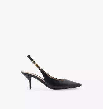 Туфли-Лодочки из кожи с открытой пяткой Eagle-Plate Emporio Armani, цвет nero