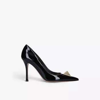 Туфли-лодочки из лакированной кожи с декором one stud Valentino Garavani, черный