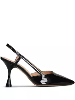 Туфли-лодочки из лакированной кожи с открытой пяткой Marc Ellis, черный