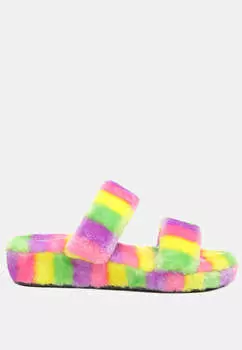 Туфли-лодочки из мягкого меха London Rag, цвет multi