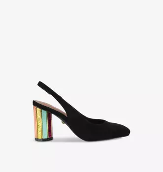 Туфли-Лодочки из замши Perspex-Heel с открытой пяткой и каблуком Kurt Geiger London, мультиколор