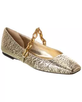 Туфли-лодочки Jimmy Choo Diamond Tilda из кожи на плоской подошве, золотой