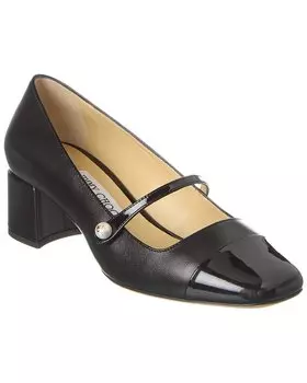 Туфли-лодочки Jimmy Choo Elisa 45 из кожи и лака, черный