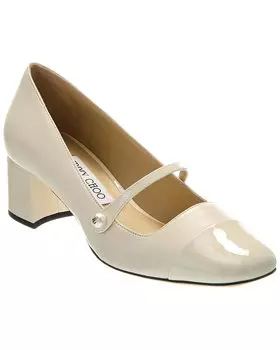 Туфли-лодочки Jimmy Choo Elisa 45 из кожи и лака, белый