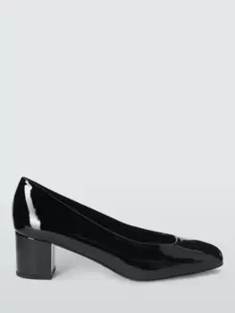 Туфли-лодочки John Lewis Alice Leather Block Heel Square Toe, черный