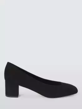 Туфли-лодочки John Lewis Alice Suede Block Heel Square Toe, черный