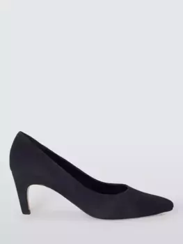 Туфли-лодочки John Lewis Ava Suede Curve Heel High Vamp, темно-синий