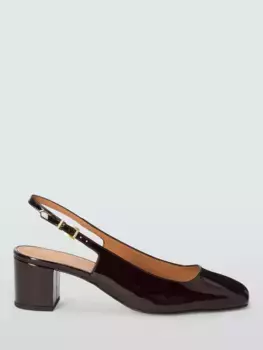 Туфли-лодочки John Lewis Celeste Leather Block Heel Slingback Open, цвет cherry