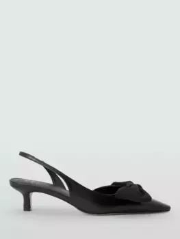 Туфли-лодочки John Lewis Dolly Leather Mid Heel Demi Bow, черный