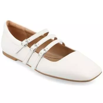 Туфли-лодочки Journee женские Tru Comfort Foam средней и большой ширины Darlin Dress Flats, белый