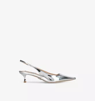 Туфли-Лодочки Kari из металлизированной искусственной кожи с открытой пяткой Steve Madden, серебряный