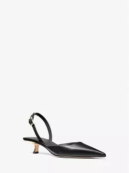Туфли-лодочки Luna Leather Slingback Kitten Michael Kors, черный