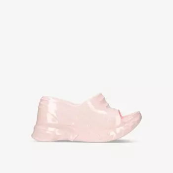 Туфли-лодочки marshmallow на танкетке из лакированной резины Givenchy, розовый