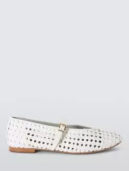 Туфли-лодочки mary jane ballerina из замшевой кожи John Lewis, белый