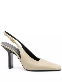 Туфли-лодочки Mesure 95 мм с открытой пяткой Lanvin, зеленый