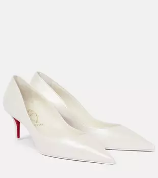 Туфли-лодочки Miss Z 60 из кожи Christian Louboutin, Bianco/Lin Snow