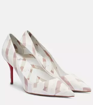 Туфли-лодочки Miss Z 80 с принтом Christian Louboutin, Multi Leche/Lin Multi Leche