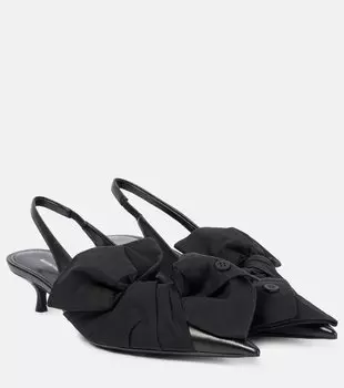 Туфли-лодочки на ремешке с бантом из кожи Balenciaga, черный