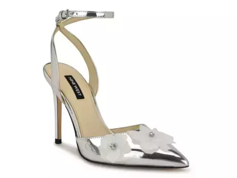Туфли-лодочки Nine West Fabby Pump, серебристый металлик