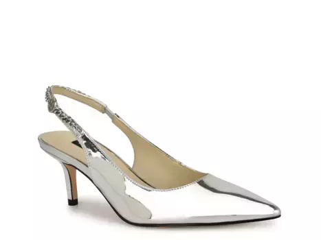 Туфли-лодочки Nine West Nannae Pump, серебристый металлик