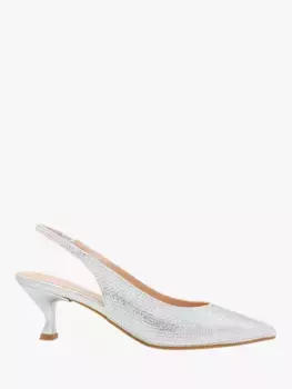 Туфли-лодочки Paradox London Cordelia Embellished Pointed Toe Slingback, серебряный