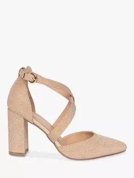 Туфли-лодочки Paradox London Reagan с блестками на блочном каблуке, цвет шампанского