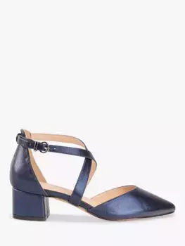 Туфли-лодочки Paradox London Wide Fit Fran Shimmer Low Block Heel, темно-синий