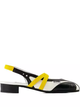 Туфли-лодочки персикового цвета с открытой пяткой Carel Paris, черный